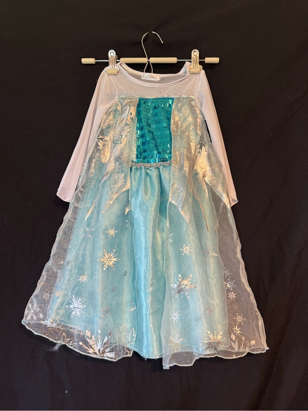 Kids Light Blue Sequined Princess Costume Dress